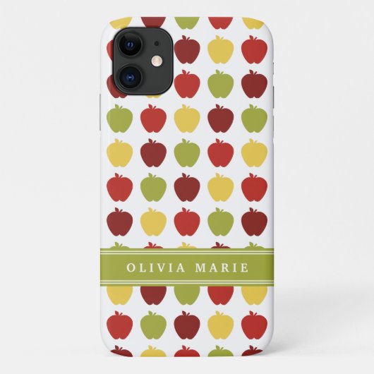Stijlvol Apple Pattern met Persoonlijke naam Case-Mate iPhone Case (Achterkant)