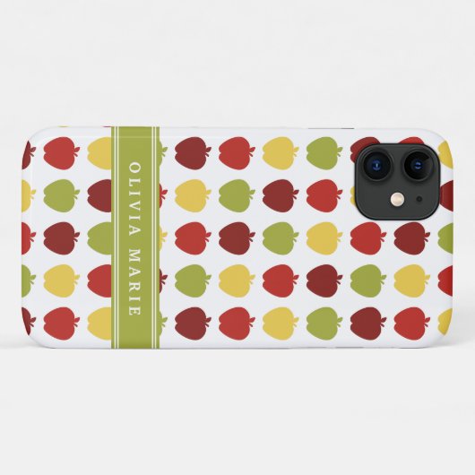 Stijlvol Apple Pattern met Persoonlijke naam Case-Mate iPhone Case (Achterkant (horizontaal))