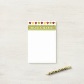 Stijlvol Apple Pattern met Persoonlijke naam Post-it® Notes (Op bureau)