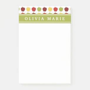 Stijlvol Apple Pattern met Persoonlijke naam Post-it® Notes