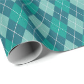 Stijlvol Aqua/Blauwgroen Argyll Diamond Classic Go Cadeaupapier (Rol Hoek)