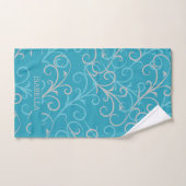 Stijlvol Aqua Blue Swirl, persoonlijk Handdoek (Handdoek)