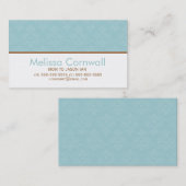 Stijlvol Aqua Damask Pattern Contactkaartje (Voorkant / Achterkant)