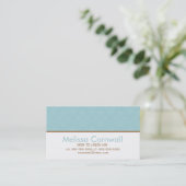 Stijlvol Aqua Damask Pattern Contactkaartje (Staand voorkant)