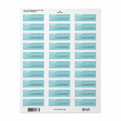 Stijlvol Aqua Sparkles Glow Strands Weddenschap Ad Etiket (Full Sheet)