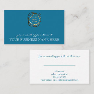 Stijlvol Aqua Teal Turquoise Zakelijk Logo Afsprakenkaartje