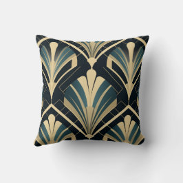 Stijlvol art deco - Midnight Blue en Ivoor Kussen