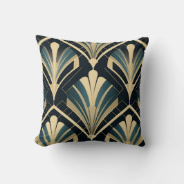 Stijlvol art deco - Midnight Blue en Ivoor Kussen