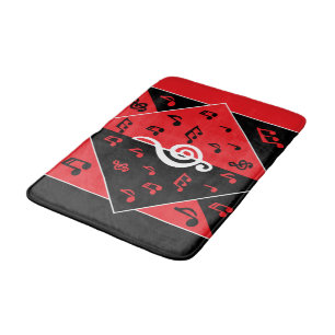 Stijlvol Art Deco Music-thema Red Black White Badmat