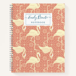 Stijlvol Arts & Crafts geïnspireerd Flamingo patro Notitieboek
