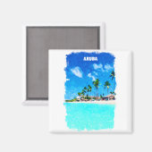 Stijlvol Aruba Caribbean Beach Paradise Magneet (Voorkant / Achterkant)