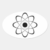 Stijlvol Atom-symbool Ovale Sticker (Voorkant)