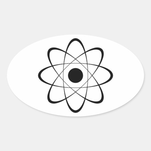 Stijlvol Atom-symbool Ovale Sticker (Voorkant)