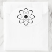 Stijlvol Atom-symbool Ovale Sticker (Tas)