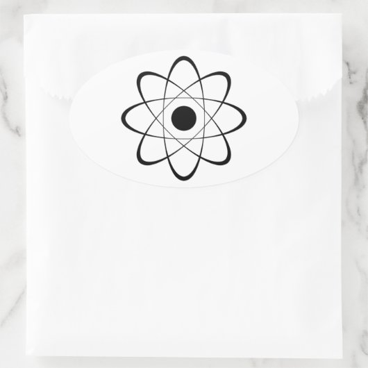 Stijlvol Atom-symbool Ovale Sticker (Tas)