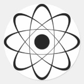Stijlvol Atom-symbool Ronde Sticker (Voorkant)