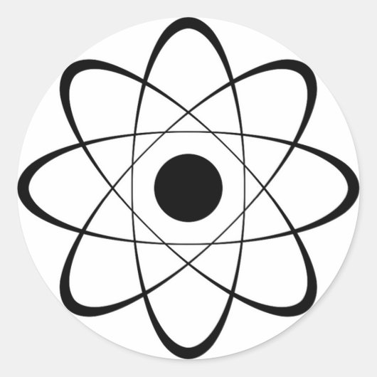 Stijlvol Atom-symbool Ronde Sticker (Voorkant)