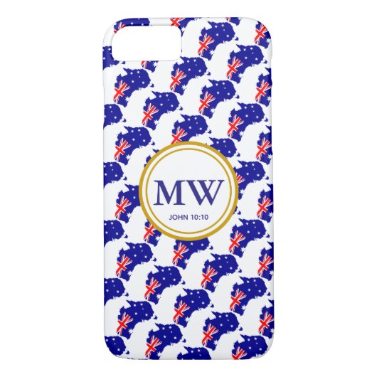 Stijlvol AUSTRALIË Overvloedig levensmonogram Case-Mate iPhone Case (Achterkant)