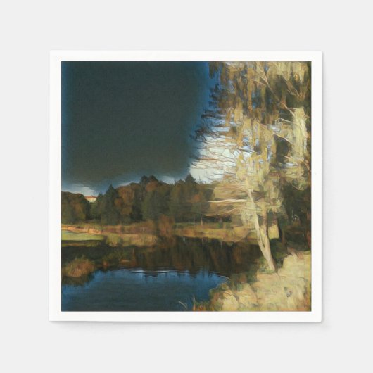 Stijlvol Autumn Landschap Landschap Landschap Papi Servetten (Voorkant)