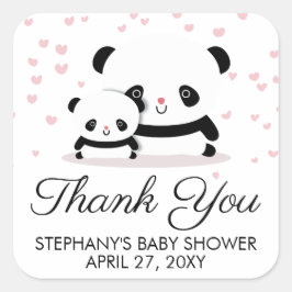Stijlvol Baby shower Cute Panda Dank u Stickers