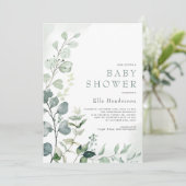 Stijlvol Baby shower Eucalyptus Garden Kaart (Staand voorkant)