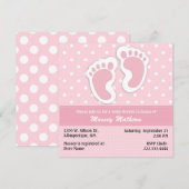 Stijlvol Baby shower met roze en witte poka Kaart (Voorkant / Achterkant)