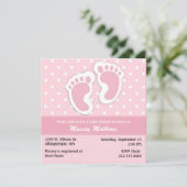 Stijlvol Baby shower met roze en witte poka Kaart (Staand voorkant)