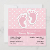 Stijlvol Baby shower met roze en witte poka Kaart (Voorkant)