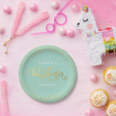 STIJLVOL BABY SHOWER mini confetti gouden munt Papieren Bordje (Feest)