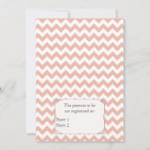 Stijlvol Baby shower van Peach Chevron Couple Kaart (Achterkant)