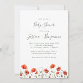 Stijlvol Baby shower van rode papaver Kaart (Voorkant)