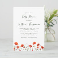 Stijlvol Baby shower van rode papaver