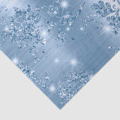 Stijlvol babyblauw Glitter en Folie Floral Tissuepapier (Detail)