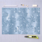 Stijlvol babyblauw Glitter en Folie Floral Tissuepapier (Craft)