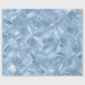 Stijlvol babyblauw Glitter en Folie Quatrefoil Cadeaupapier (Vlak)