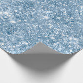 Stijlvol Babyblauw schimmer Glitter Glam Pattern Cadeaupapier (Hoek)