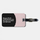 Stijlvol Bagagelabel met pooldots en ladybug (Achterkant horizontaal)