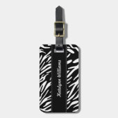Stijlvol Bagagelabel voor aangepaste zebra afdrukk (Voorkant verticaal)