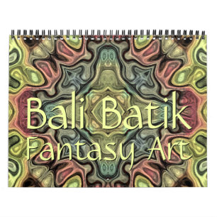 Stijlvol Bali Batik Pattern Fantasy Art Design Kalender