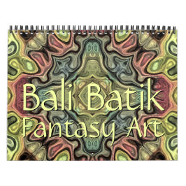 Stijlvol Balinees batikpatroon fantasie kunstontwe Kalender