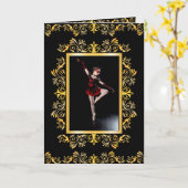 Stijlvol ballet, elegant goud in reliëf kaart (Gele Bloem)