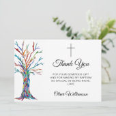 Stijlvol baptisme Hartelijk dank Bedankkaart (Staand voorkant)