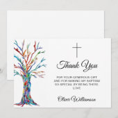 Stijlvol baptisme Hartelijk dank Bedankkaart (Voorkant / Achterkant)