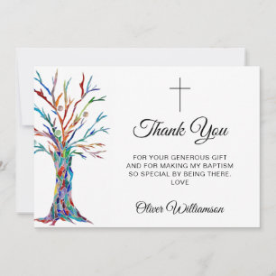 Stijlvol baptisme Hartelijk dank Bedankkaart