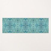 Stijlvol barokpatroon in blauw en groen yogamat (Voorkant (horizontaal))