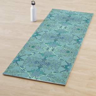 Stijlvol barokpatroon in blauw en groen yogamat