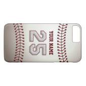 Stijlvol Baseball Number 25 Aangepaste naam - Unie Case-Mate iPhone Case (Achterkant (Horizontaal))