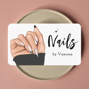Stijlvol Beauty Salon Nail Technician Visitekaartj Visitekaartje