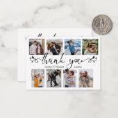 stijlvol bedankt 8 foto ' s collage bruiloft notitiekaartje (Voorkant / Achterkant in situ)