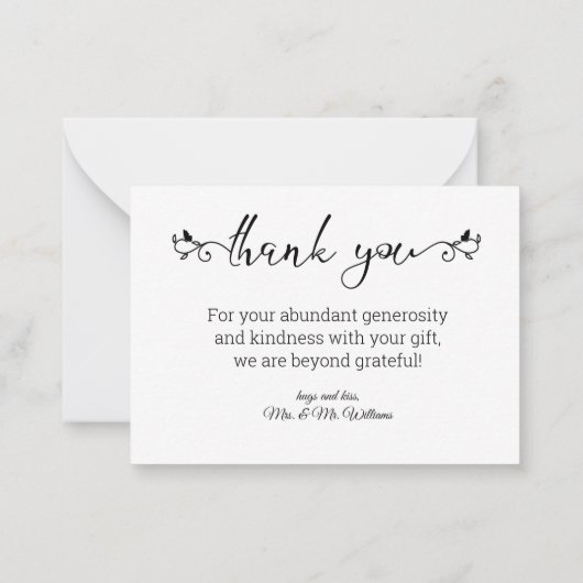 stijlvol bedankt 8 foto ' s collage bruiloft notitiekaartje (Achterkant)